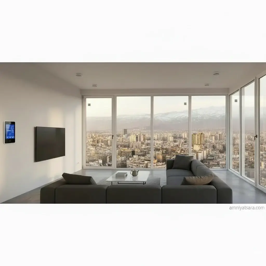 نمای یک خانه که سیستم دزدگیر منزل در آن نصب شده و امنیت خانه در تهران را نشان می‌دهد